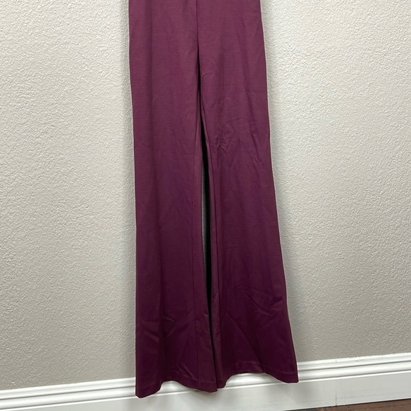 Amanda Uprichard Davina Ruffle Mock Neck Flare Jumpsuit Merlot Burgundy Sz XS - Picture 5 of 12